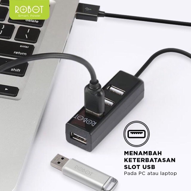 Robot USB HUB 4 Port Panjang Kabel 80cm H140 80