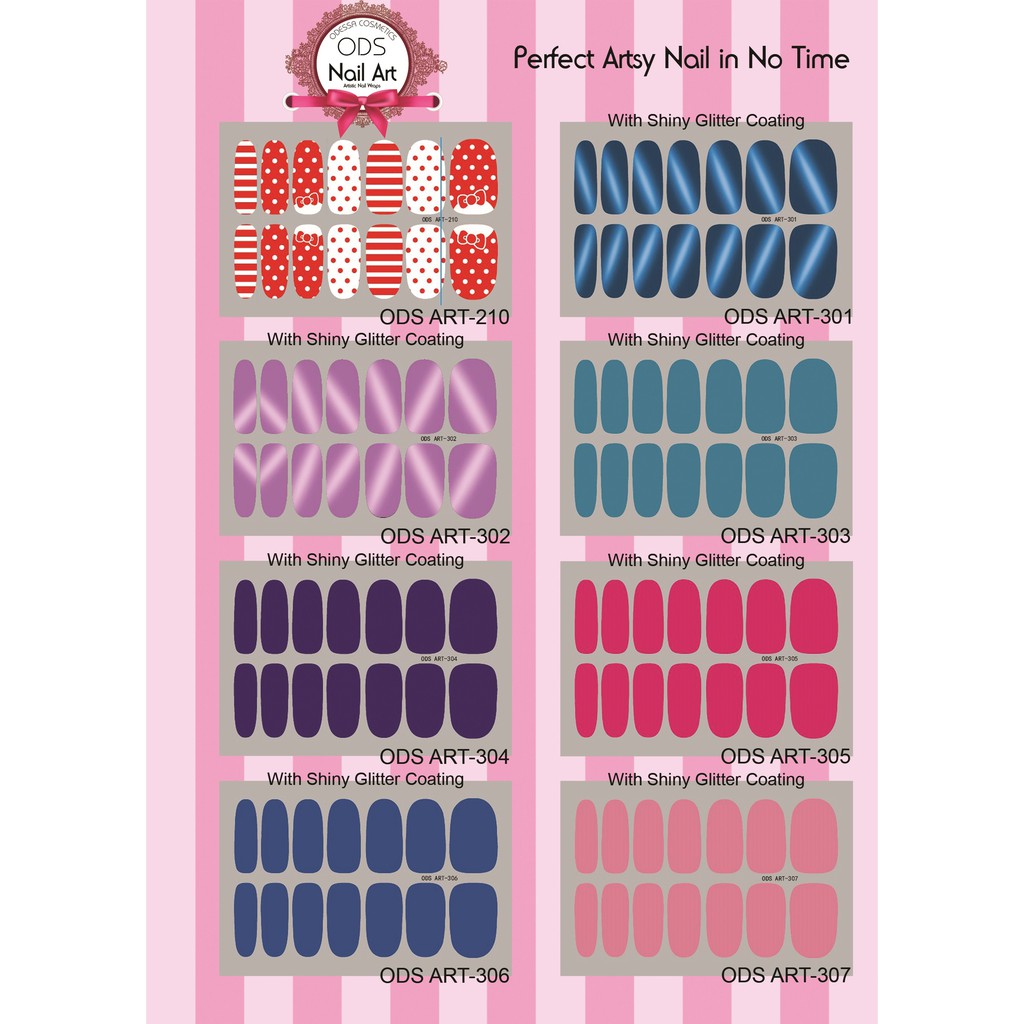 (NOT FOR SALE) Odessa Nail Art Wrap Sticker Kuku Premium (Random)