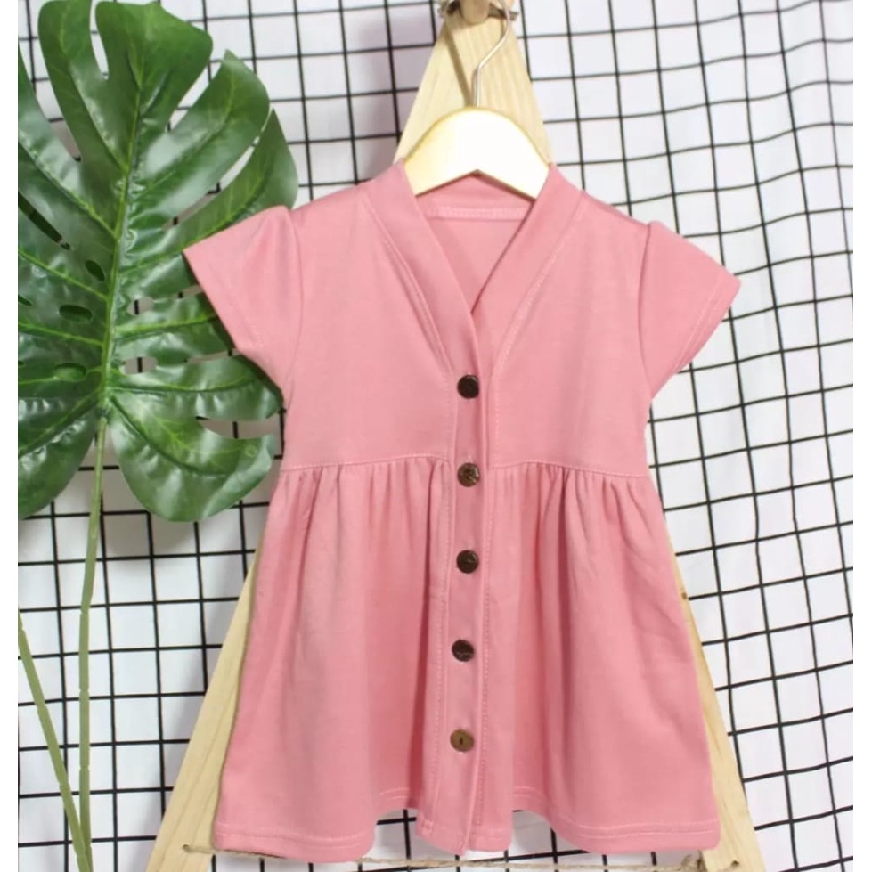 NIA-Dress Bayi Perempuan Warna Polos - Dress Baby Nia Rample