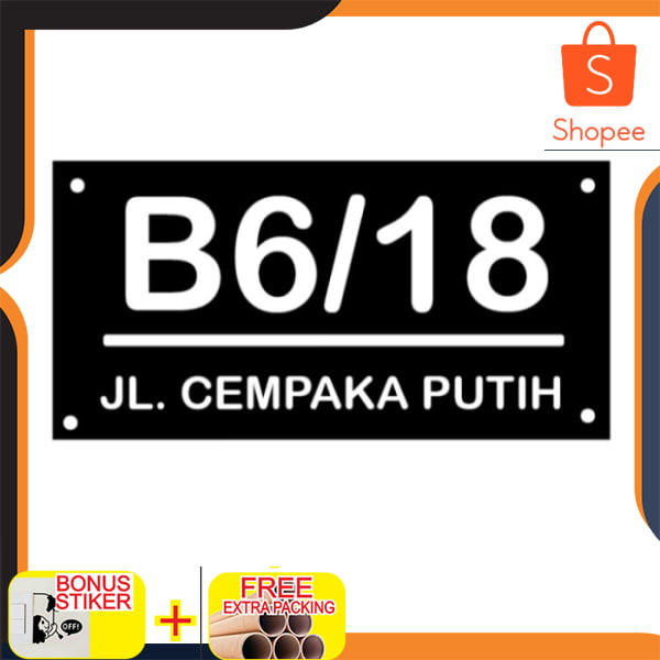 

Nomor rumah acrylic timbul 30x17 - dasar hitam Elegan