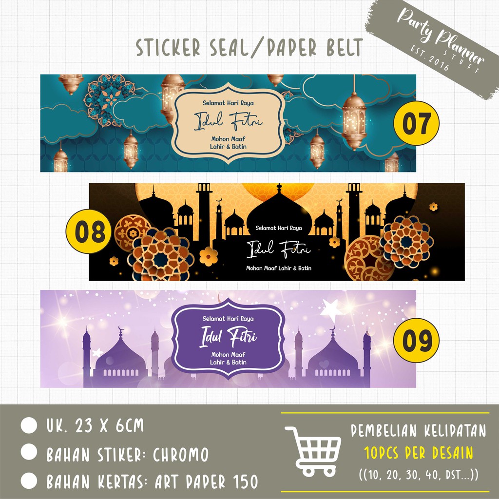 

Paper belt lebaran / label stiker box ramadhan / label segel hampers idul fitri / label idul fitri