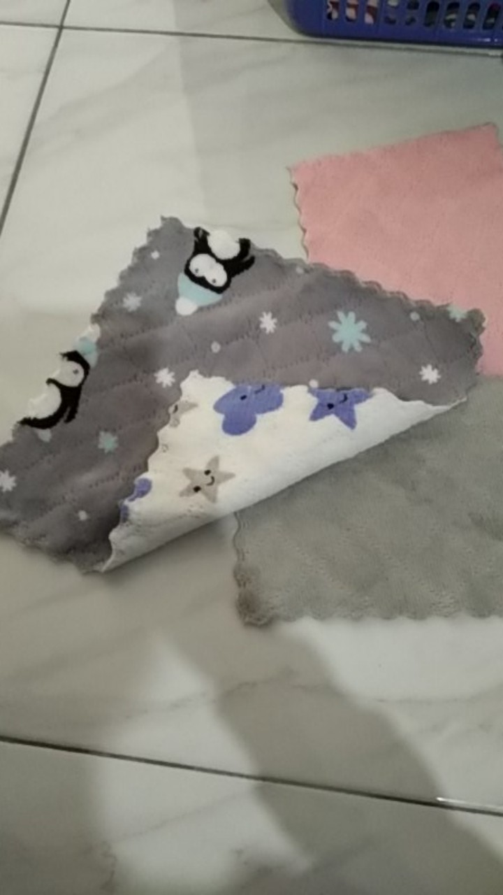 [jy]1271 Kain Lap 25*25 Cm Motif Kartun Besar Anti Minyak Pembersih Multifungsi Micro Fiber