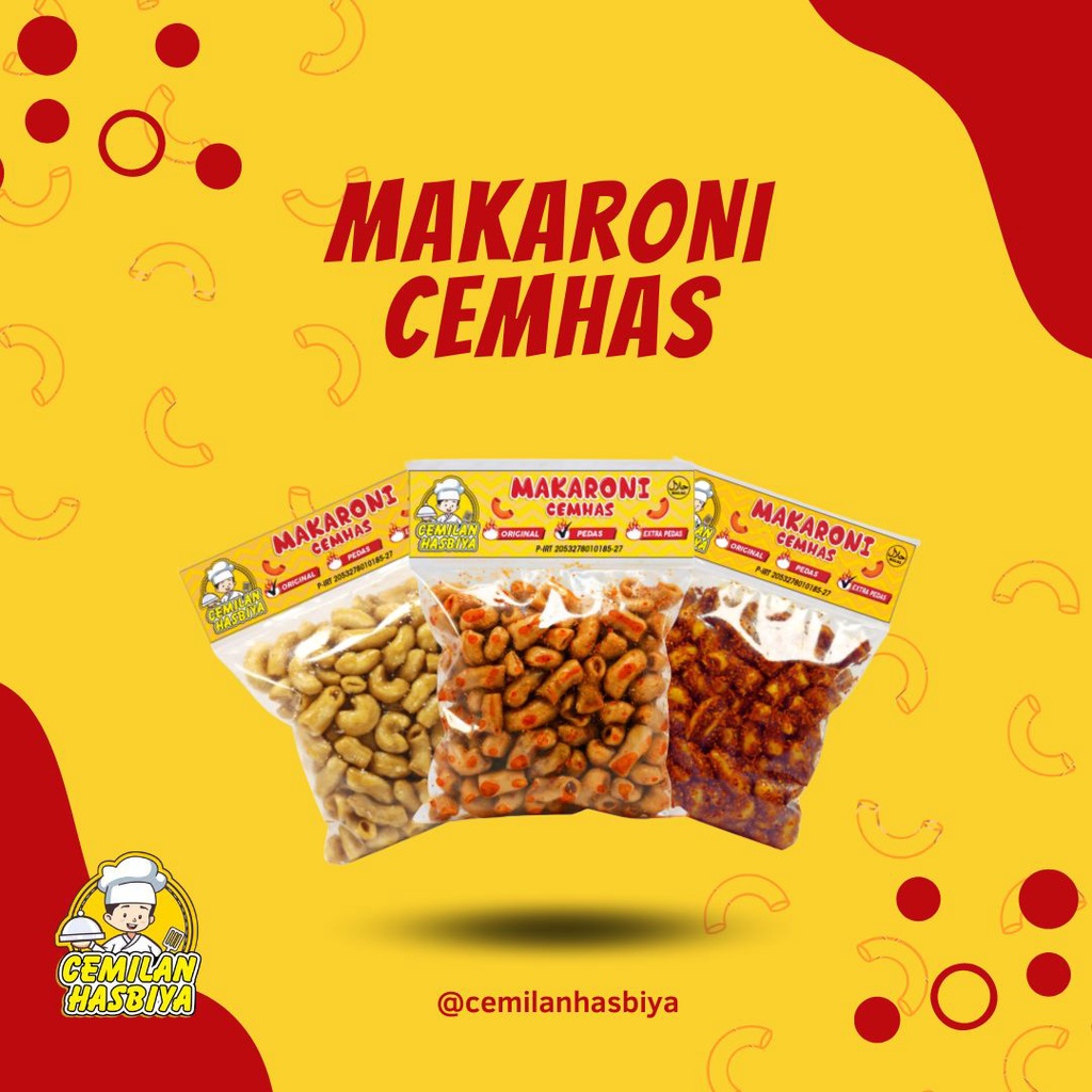 Makaroni cemhas Cemilan Hasbiya isi 30pcs,Makaroni bantet extra pedas,Makaroni bantet khas tasikmalaya