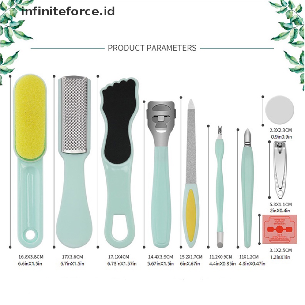 Infiniteforce.id 10 in 1 Alat Kikir Kaki Profesional Bahan Stainless Steel Untuk Pedicure