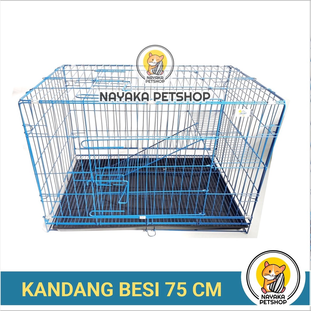 Kandang Kucing Besar Murah 75 cm Jumbo Tingkat 2 Lantai Besi Lipat Kelinci Musang