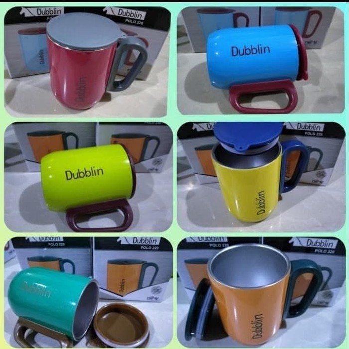 Gelas Dubblin 220ml Tahan Panas Stainless - Mug Gelas Dubblin Stainles