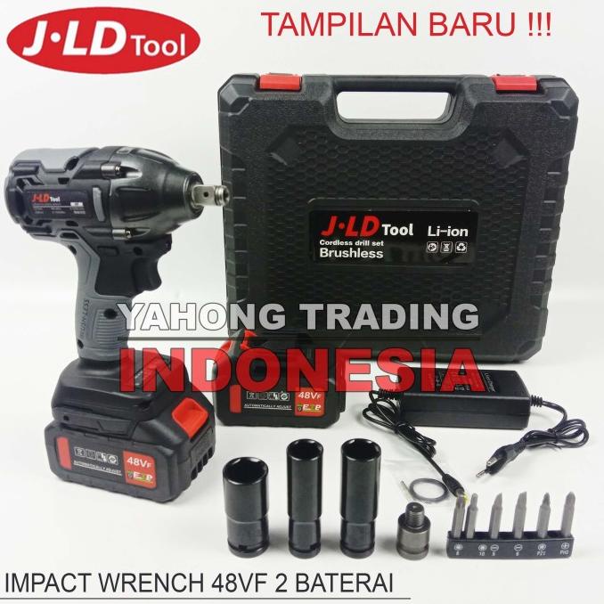 Mesin Impact Wrench 2 Baterai Kunci Shock Obeng Bor Jld Tool Termurah