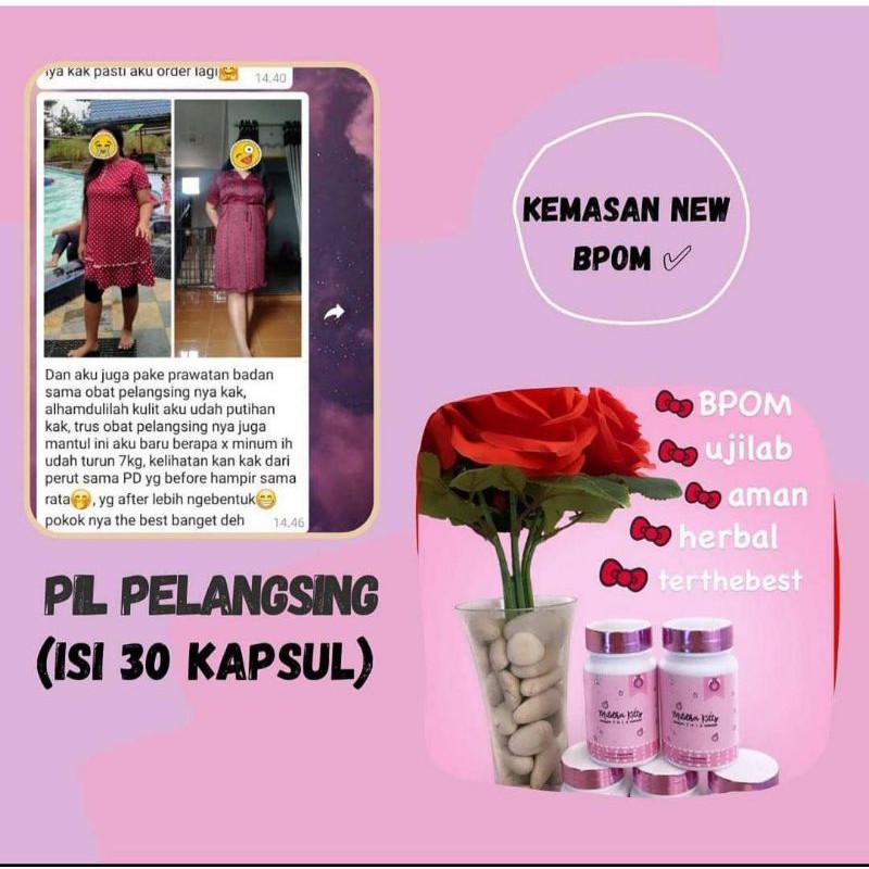 PIL PINK MAGIC MildhaKity Pelangsing Ampuh) BPOM aman busui tanpa efek samping