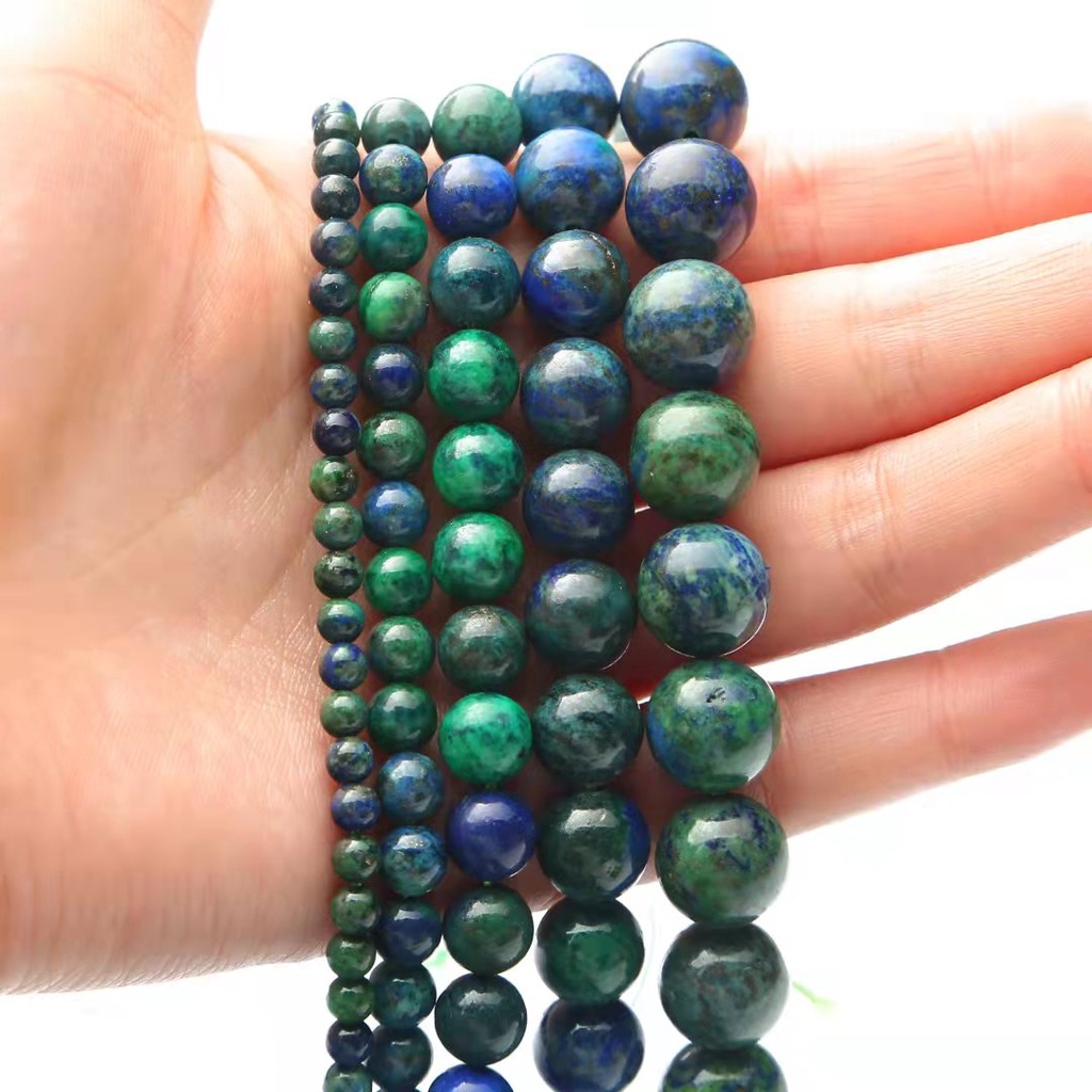 38 Cm 4-12 Mm 32-89 Pcs Natural Phoenix Lapis Lazuli Longgar Manik-manik Batu Bulat untuk Membuat Perhiasan DIY Gelang Kalung Aksesoris