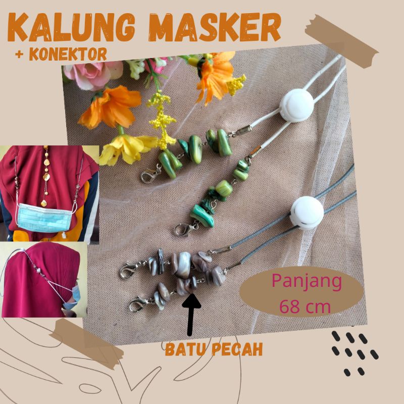 Asesoris Aksesoris Strap Kalung Masker Hijab 2in1 2 in 1 Mutiara Manik