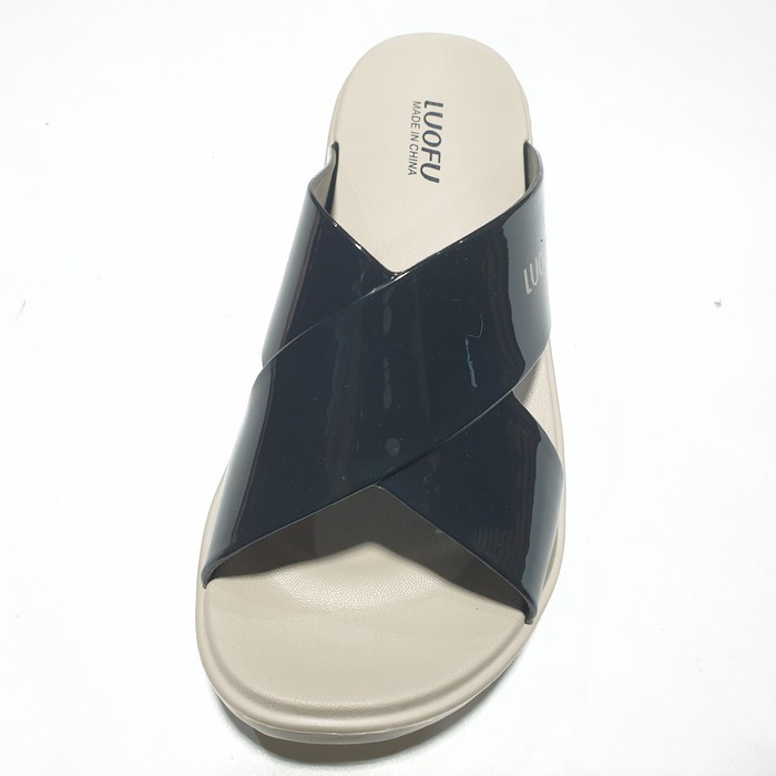 jelly sandal wanita selop luofu silang sendal cewek karet import E7189BW
