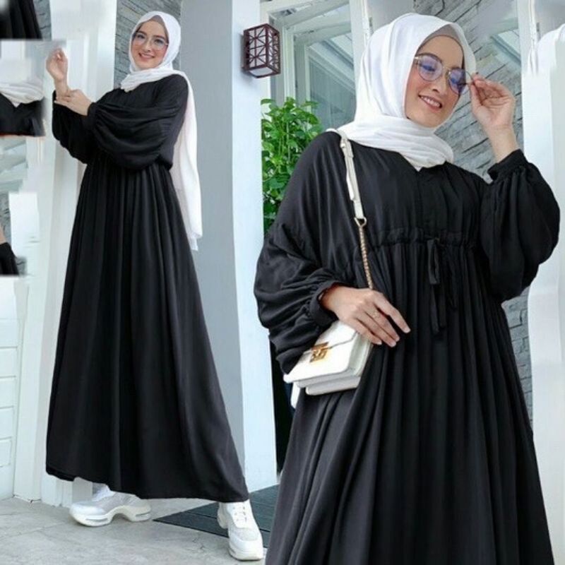 Dress Rayon. Gamis Katun Rayon. Fashion Muslim. Pakaian Wanita. Agita Midi Dress