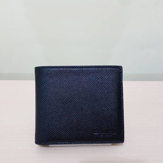Dompet Cowok Coach Original / Coach Men Wallet Crossgrain Black Compact ID
