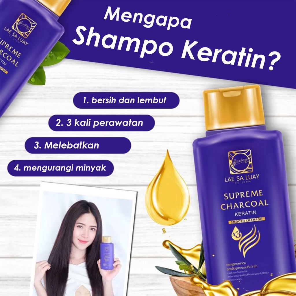 BPOM Lae Sa Luay Hair Spa Smooth Keratin Masker Rambut Creambath Treatment Rambut - 250 ml