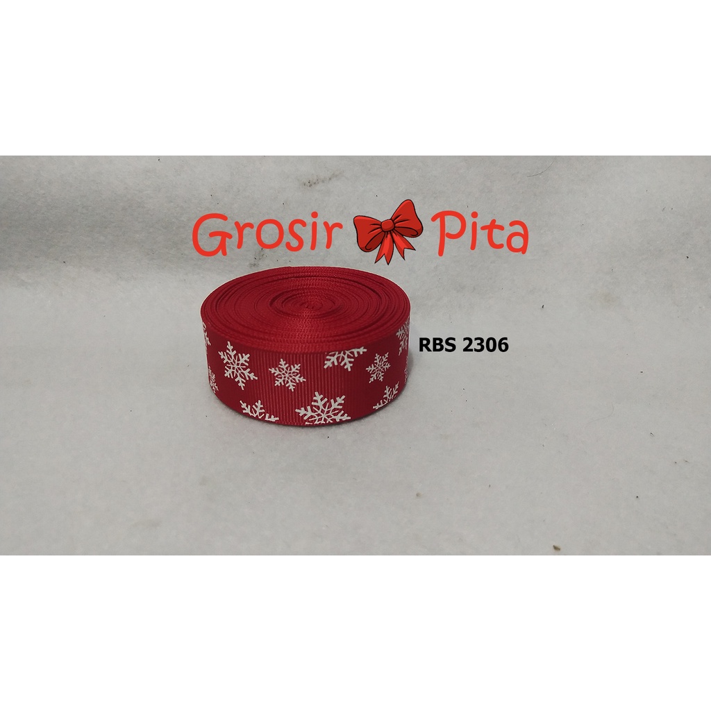 

(25 yard) Pita Grosgrain Motif Natal RBS 2306 | Pita Christmas | Toko Bahan Craft | Grosir Pita