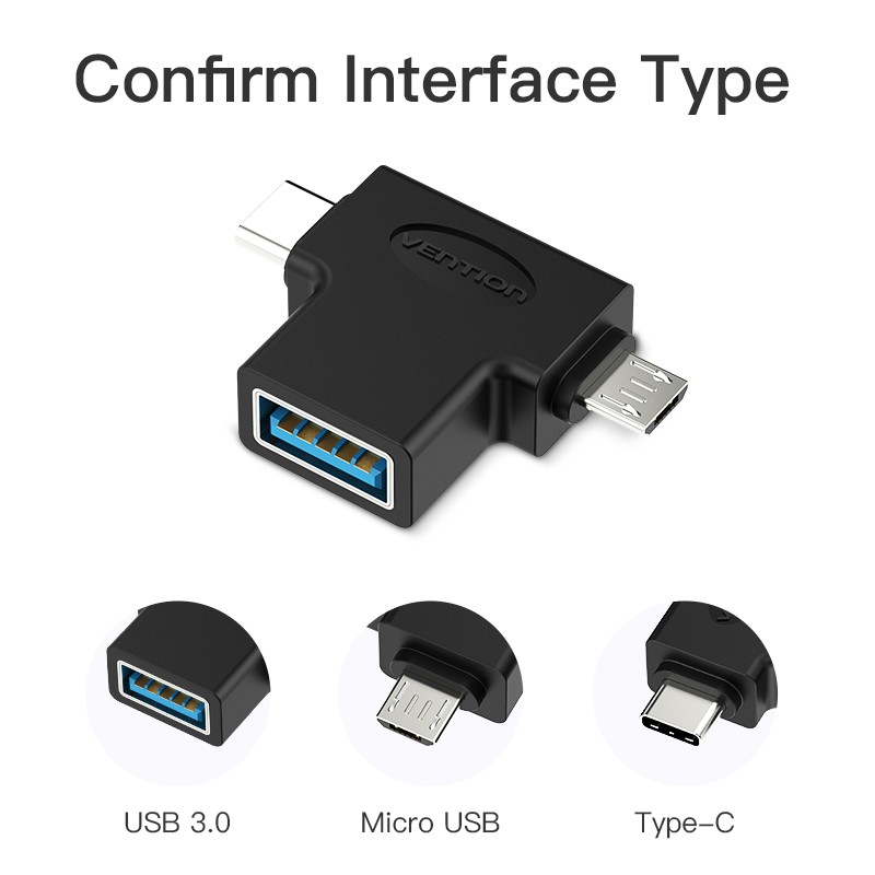 Vention OTG Converter USB 3.0 2 in 1 micro usb type C to USB OTG Cable Adapter