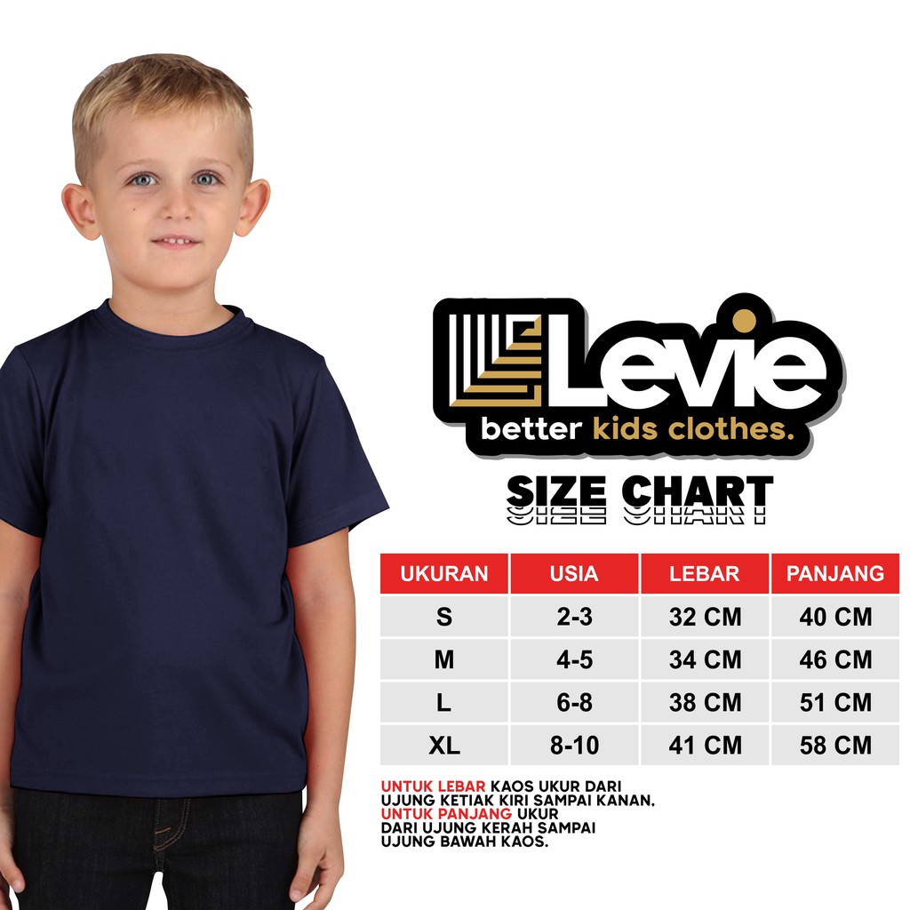 Levie kids kaos anak laki - laki 1 - 10 tahun TERBARU