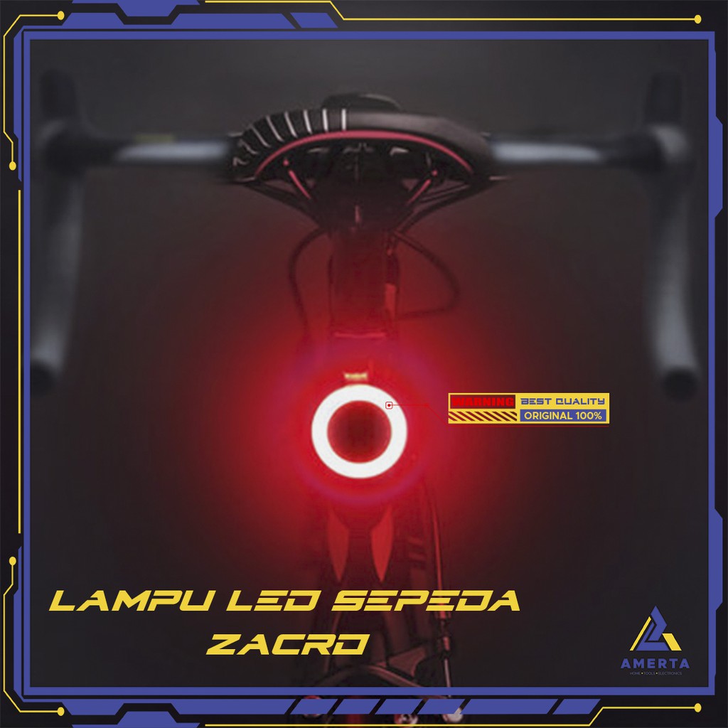 Zacro Lampu Sepeda Tail Light LED Bicycle Circle USB Charging