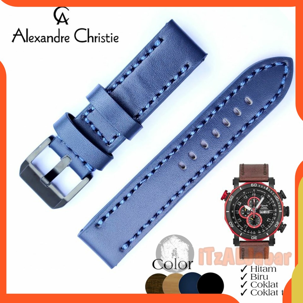 Tali jam tangan Alexandre christie 6308 kulit Asli Leather strap