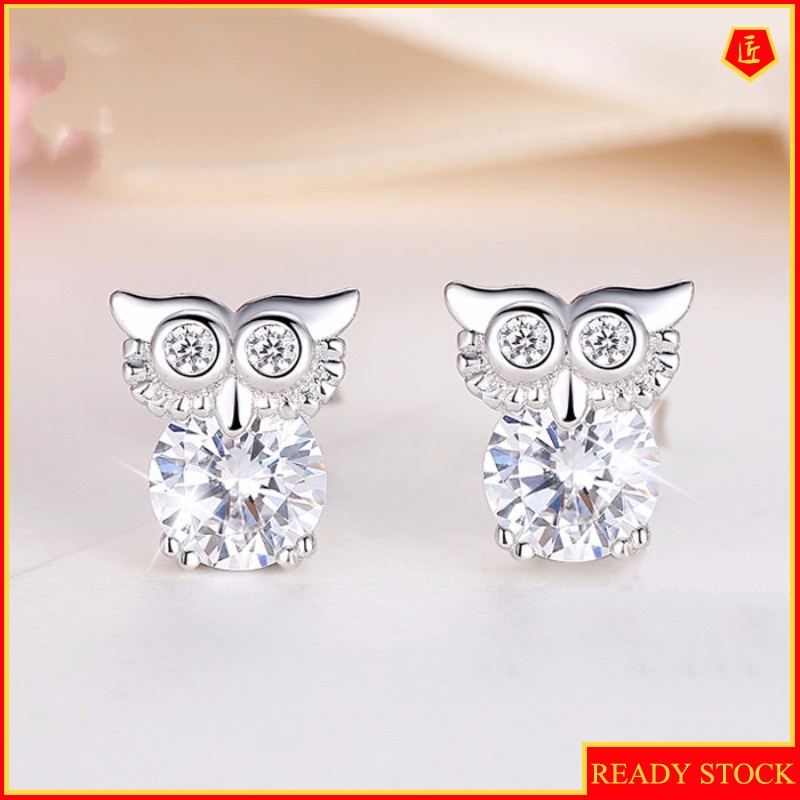 [Ready Stock]Elegance Vintage Owl Stud Earrings for Women