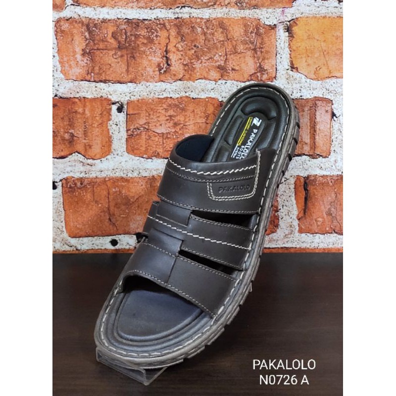 sandal pria , sandal cowok , sandal slide kulit asli PAKALOLO original
