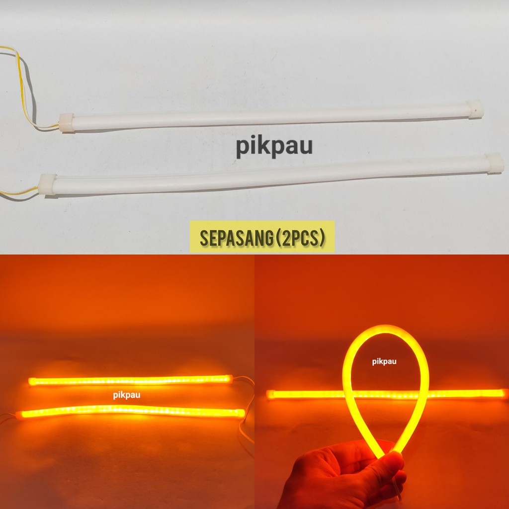 SEPASANG Lampu Alis Fleksibel 30cm LED Motor