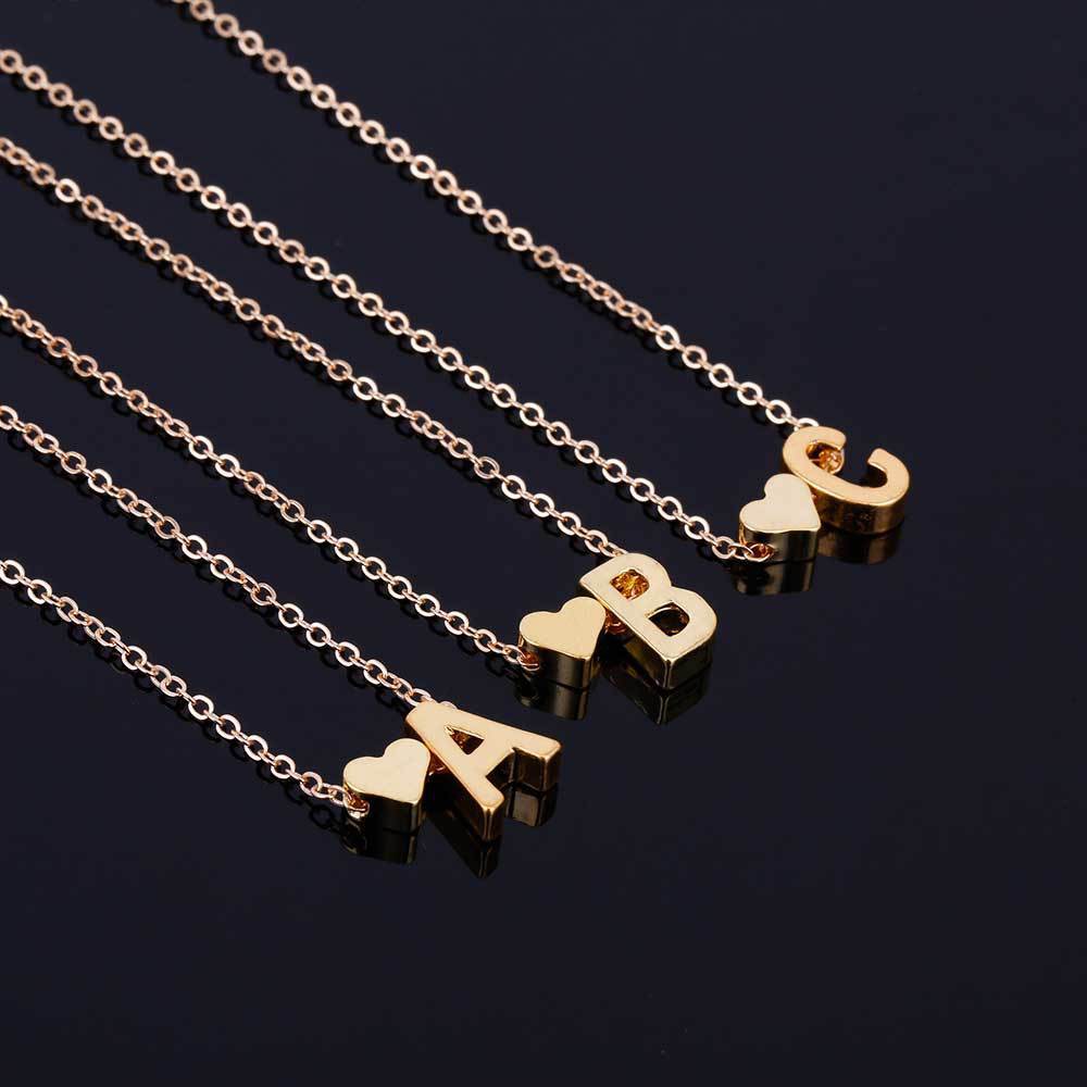 Kalung Rantai Emas Perak Wanita 26 Letters Chain Necklace Fashion Accessories Jewelry Fashion Wanita