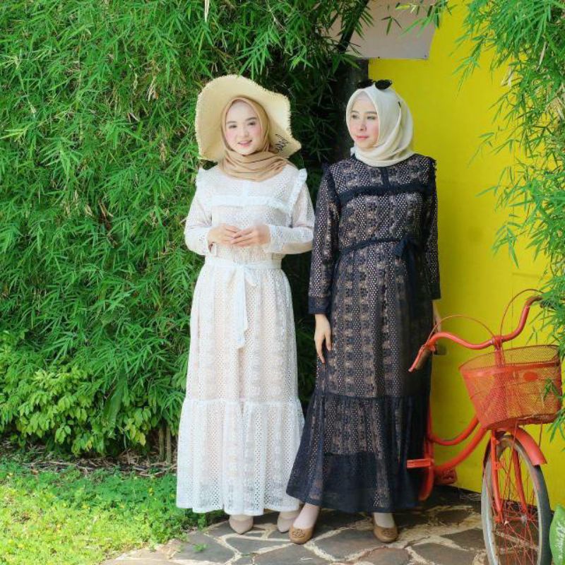 ERLARIS GAMIS LEBARAN TERBARU/GAMIS PUTIH/GAMIS HITAM/GAMIS BRUKAT/GAMIS BUSUI/GAMIS PESTA