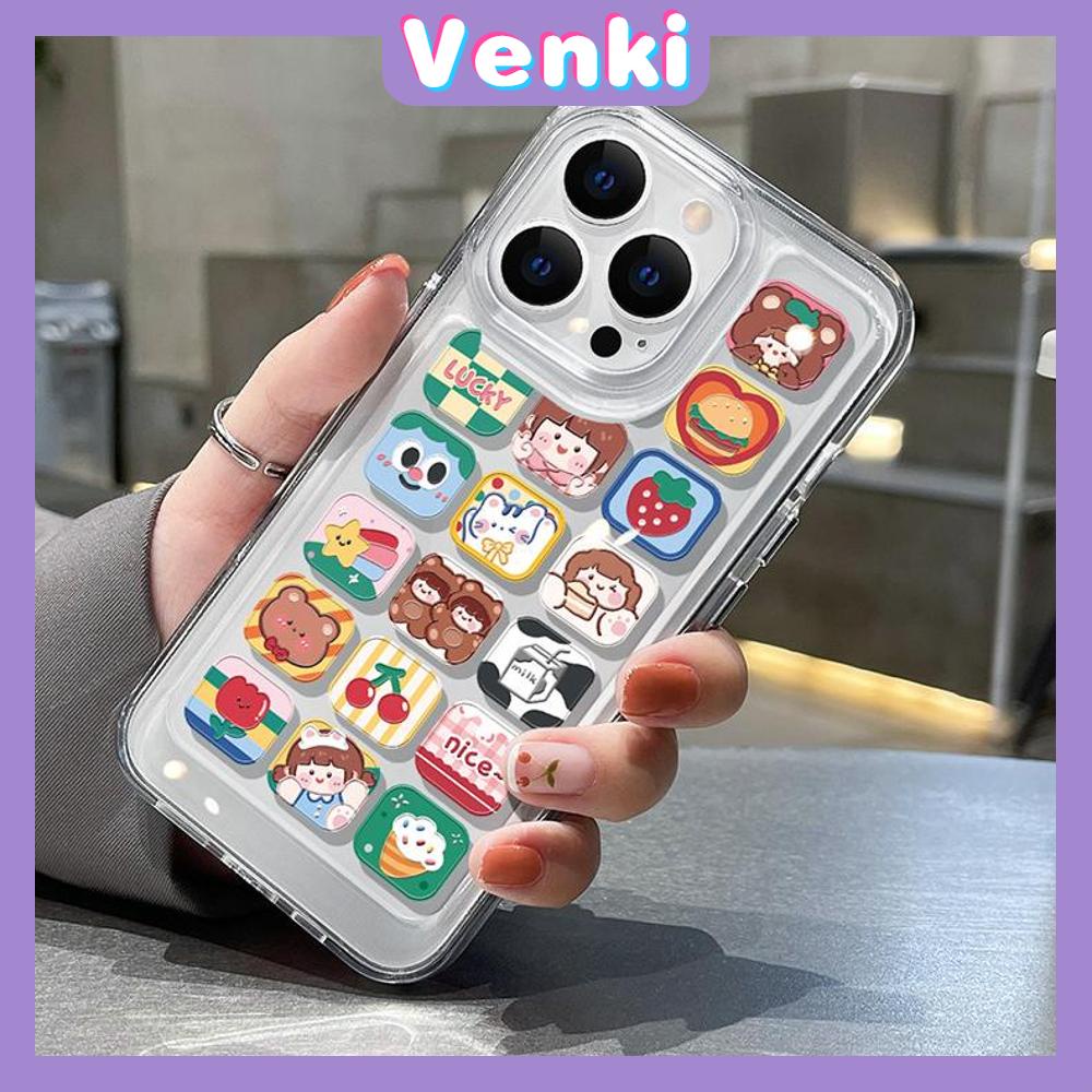 iPhone Case HD Acrylic Hard Case High Clear Metal Button Protection Camera Shockproof Cartoon Cute Compatible with iPhone 14 Pro Max 14 Plus 13 Pro Max 12 Pro Max 11 XR 7Plus