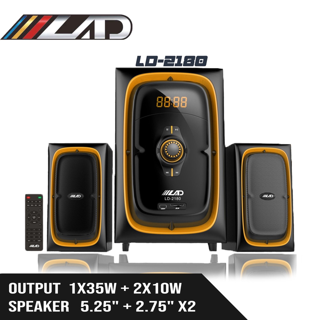 Speaker Aktif bisa Untuk Komputer PC LAD 2180 Portable Subwoofer Bass Speaker with FM Radio MP3