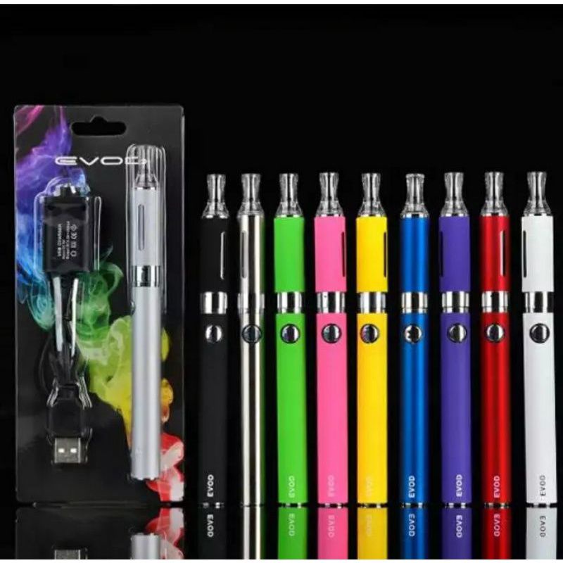 Terbaru (COD) VAPOOR EVOD 1100MAH PULPEN WARNA WARNI EVOO D KOMPLIT 10ML