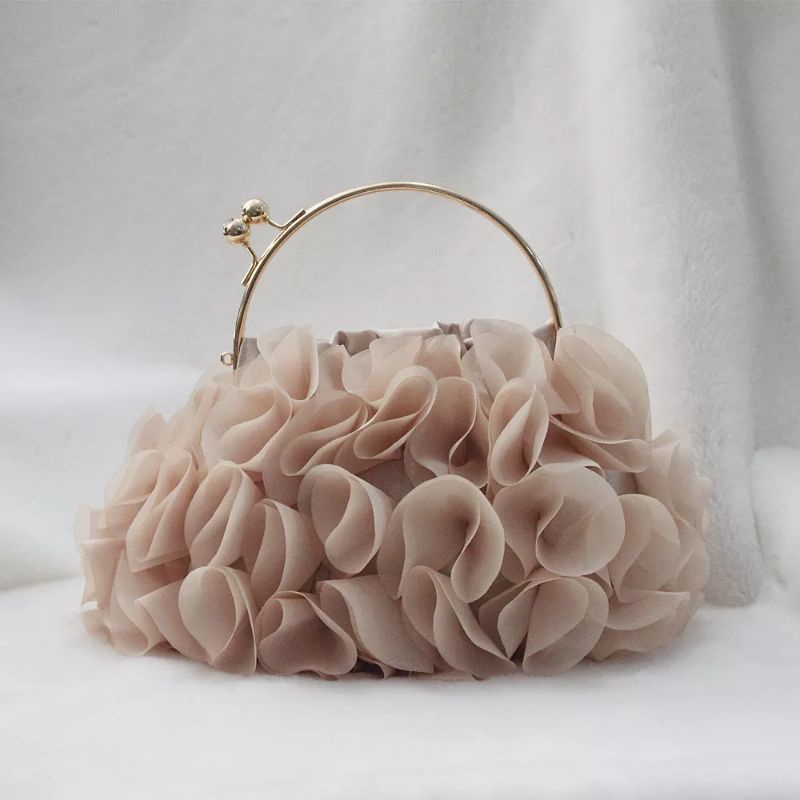 LAJOREE Crysan Clutch Tas Pesta Wanita Kelopak Bunga Untuk Gift Kado Seserahan Nikahan Hantaran Bridesmaid