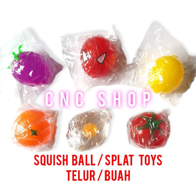 Squishball Stressball Buah Buahan Telor Splat Toys Bola Pencet Air Bola Banting Mainan Anak Anti Stress Murah