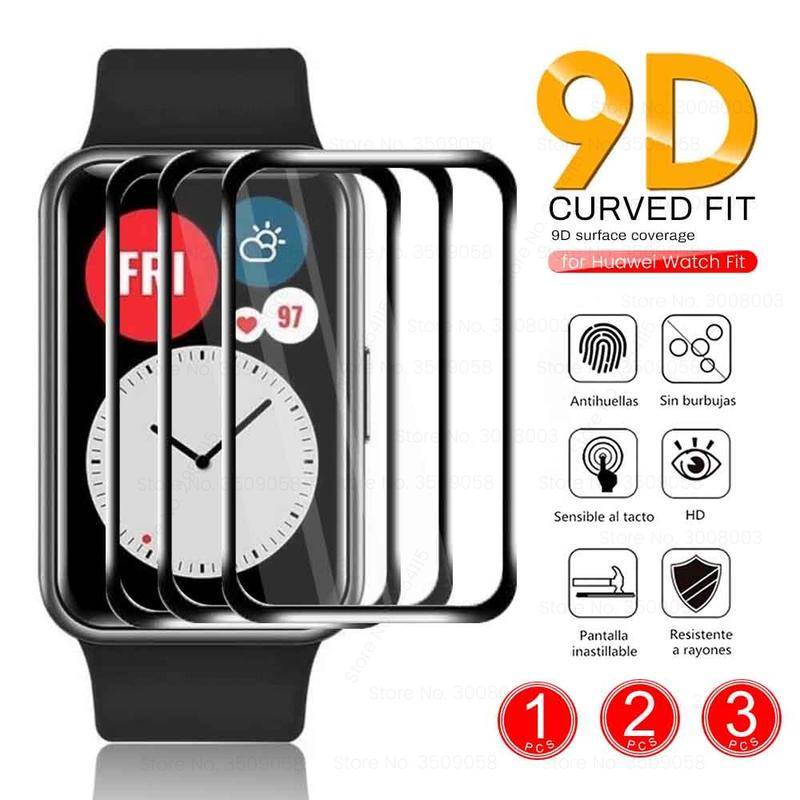 Pelindung Layar Tempered Glass 9d Curved Untuk Smartwatch HUAWEI band 6 5 4 3 Pro Honor 6