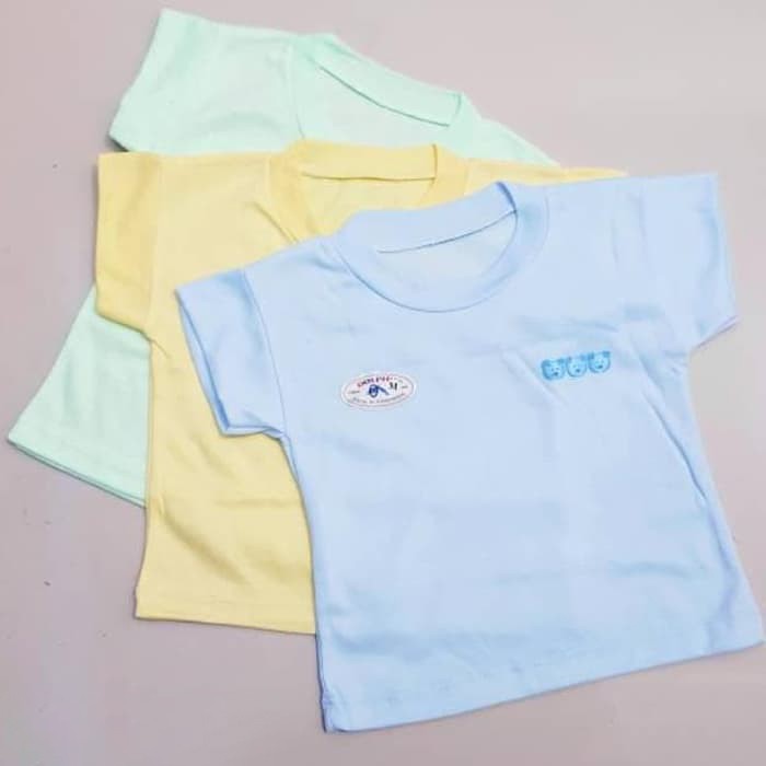 3 Pcs Oblong Lengan Pendek Dolphin / Tisuka- Baju Bayi - Oblong Atasan Bayi - Mix 3 Warna