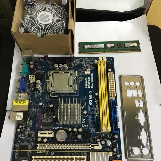 Paket mainboard G31 +E8400+Fan+ram 2Gb ddr 2