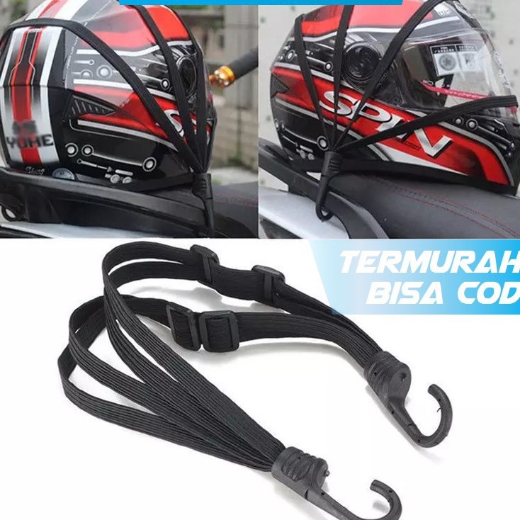 mPro2 MOTOWOLF Tali Pengikat Helm Motor 2 Hook 65CM - WP01 - Black Pro