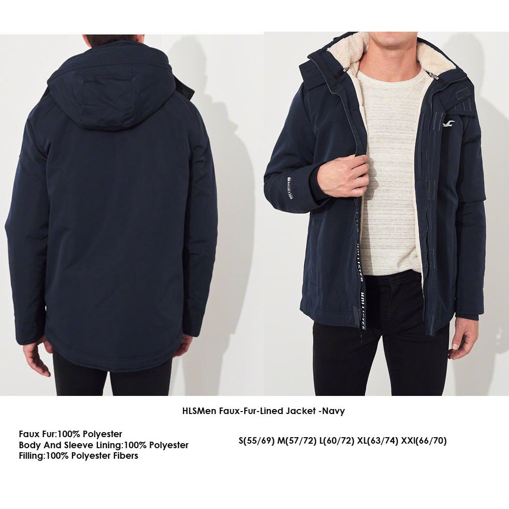 Hollister Fur Faux Lined Jacket Termurah