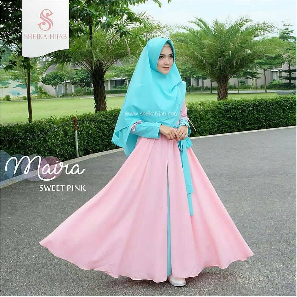 MAYRA SYARI ( GAMIS + HIJAB ) Gamis Wanita Terbaru 2024 Syari Trendy Kekinian Baju Gamis Wanita Musl