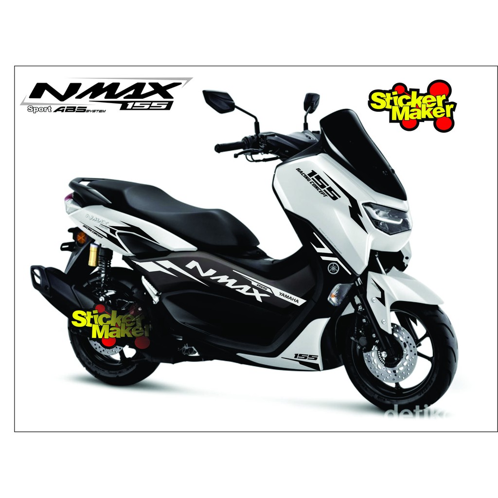COD stiker cutting  nmax 155cc sticker striping yamaha nmax 155 new putih #03