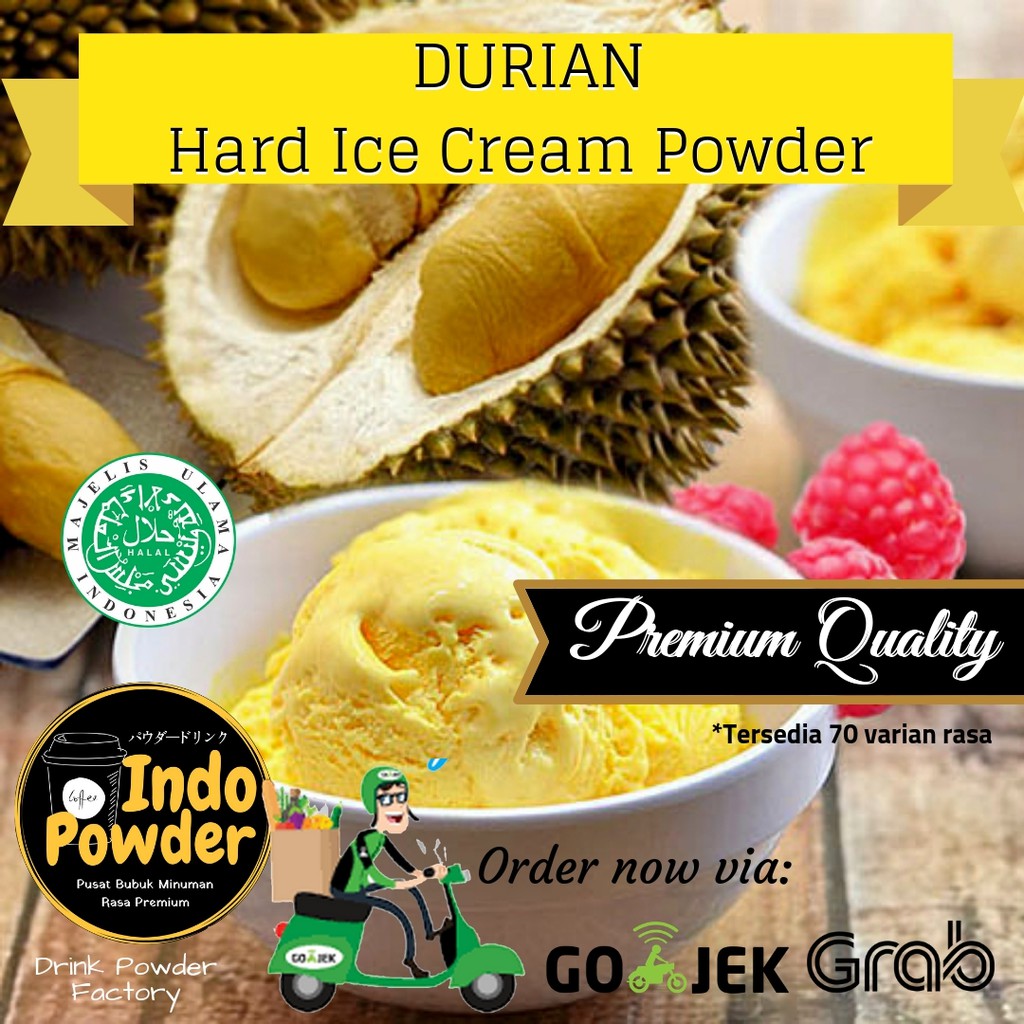 Bubuk ICE CREAM rasa DURIAN 1Kg - Bubuk es Krim rasa Durian 1Kg