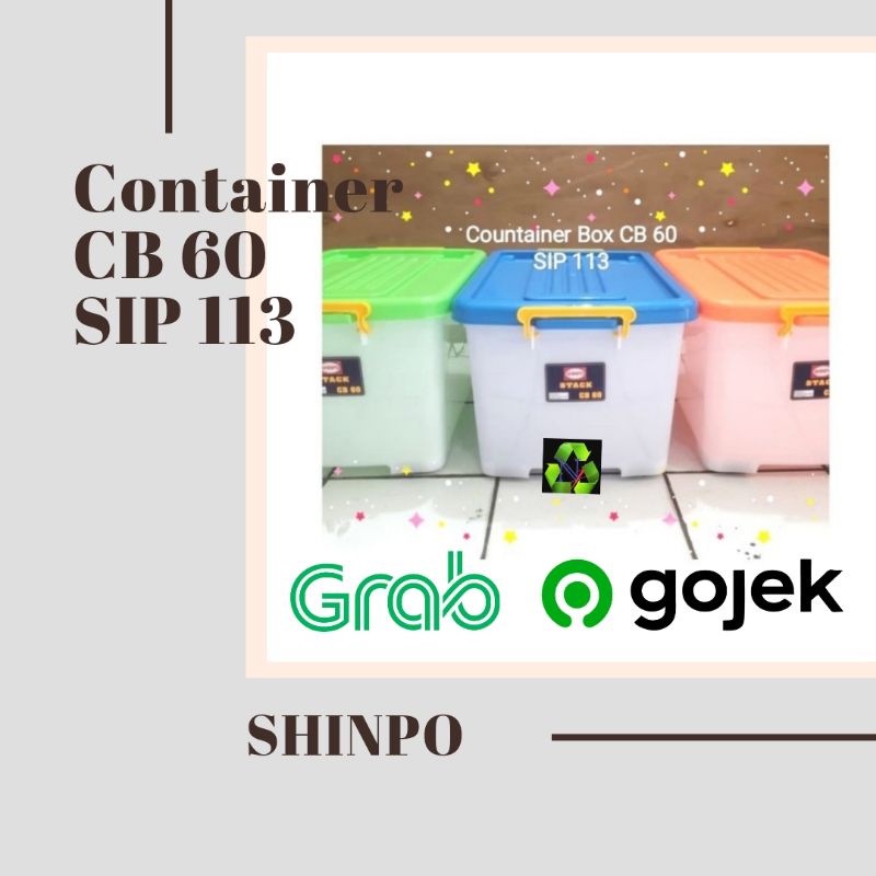 CONTAINER BOX/CONTAINER PLASTIK/CONTAINER MURAH/CONTAINER BOX CB 60 LITER SIP 113 SHINPO