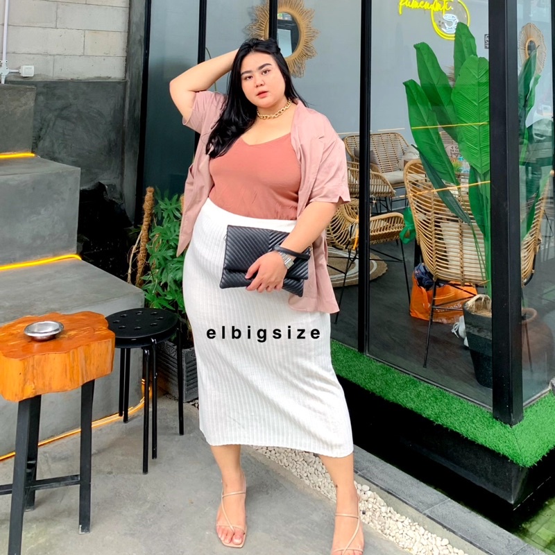 Elbigsize Rok Span Rajut | LONGGAR