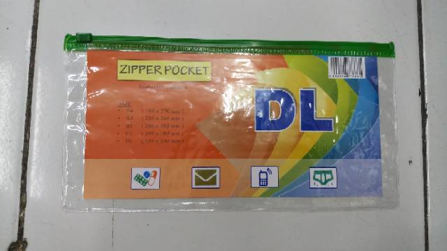 Map Zipper Pocket Kecil Ukuran DL