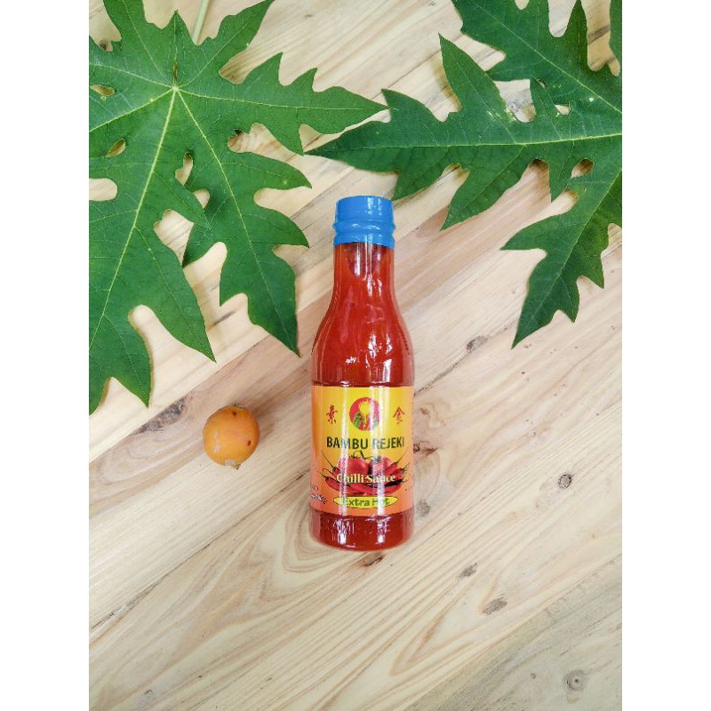 

Saos vegetarian "Bambu Rejeki" extra hot sehat dan pasti lebih enak dari delmont*