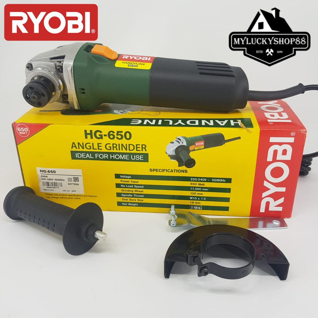 Mesin Gerinda Tangan Ryobi HG-650 Angle Grinder Gurinda 4 Inch 650W