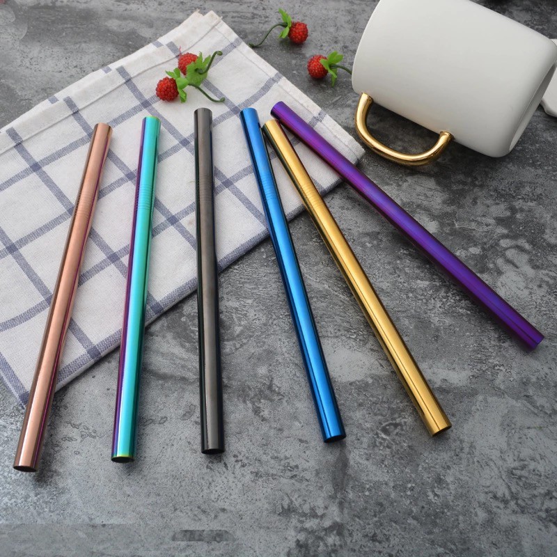 Stainless Steel 12mm Reusable Straw / Bubble Tea Straw / Sedotan Stainless