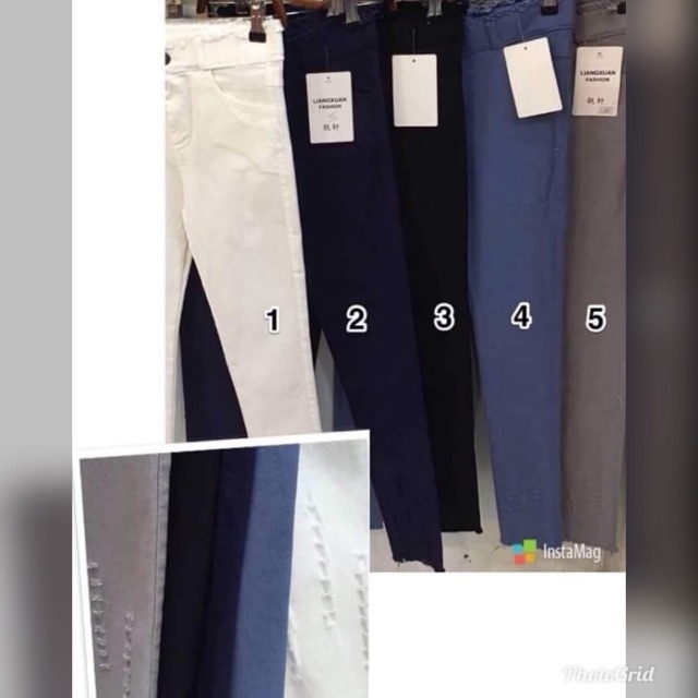 Celana jeging sobek import bahan teba