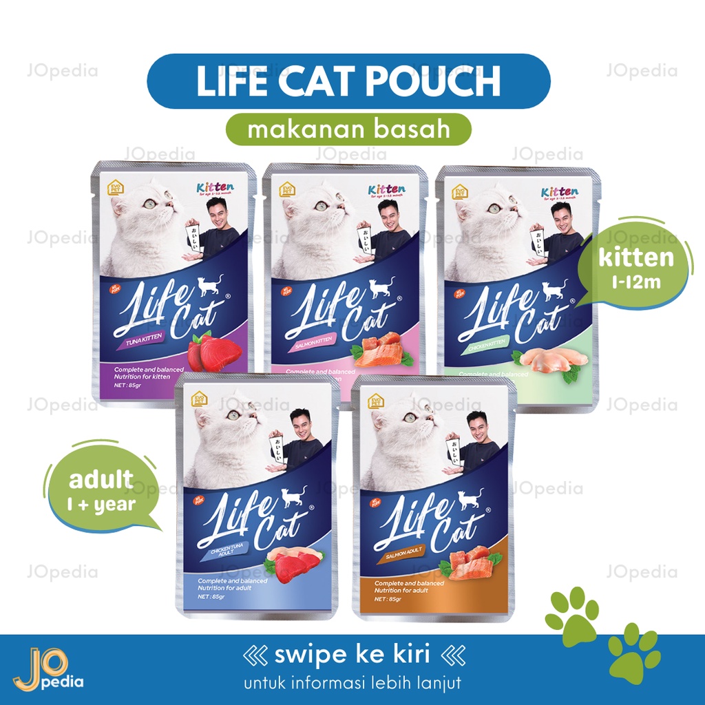 LIFE CAT POUCH Makanan Basah Kucing Cat Wet Food Kitten Adult Senior Junior 85gr 85 gram