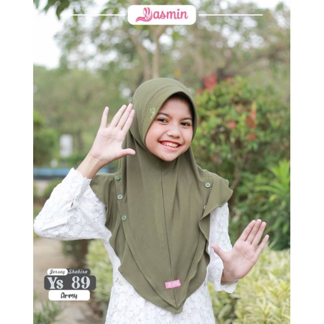 bergo anak Yasmin kode ys 89 bahan Jersey Sabira ORI Yasmin hijab